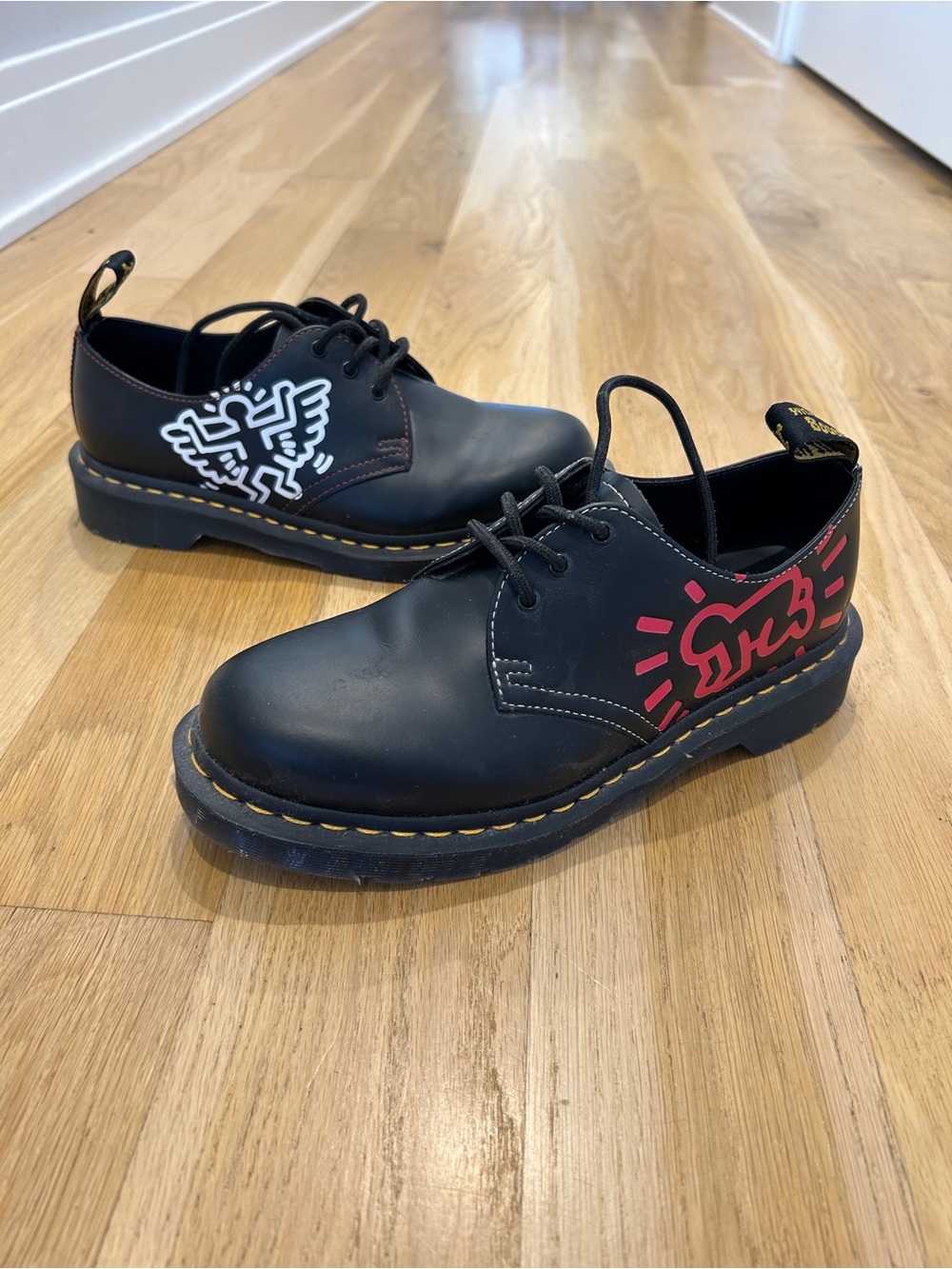 Dr. Martens Keith Haring Black Leather 3-Eye Shoes